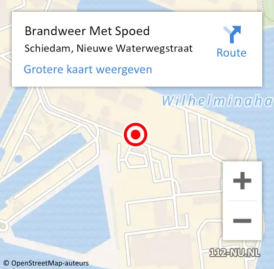 Locatie op kaart van de 112 melding: Brandweer Met Spoed Naar Schiedam, Nieuwe Waterwegstraat op 21 november 2023 10:37