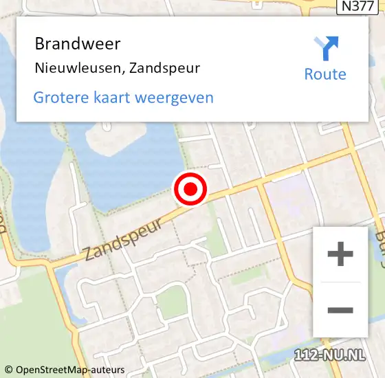 Locatie op kaart van de 112 melding: Brandweer Nieuwleusen, Zandspeur op 21 november 2023 12:30