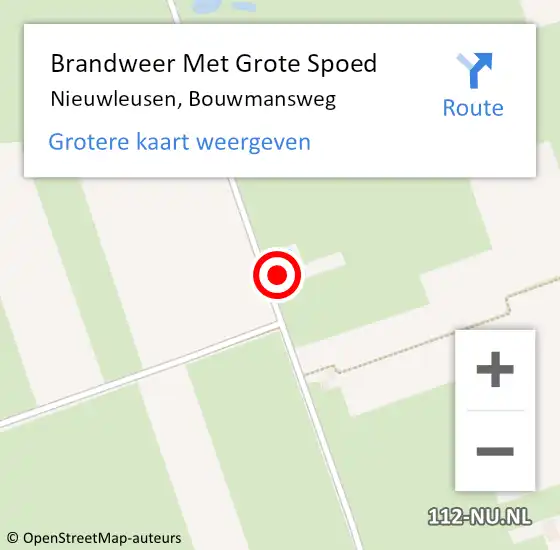 Locatie op kaart van de 112 melding: Brandweer Met Grote Spoed Naar Nieuwleusen, Bouwmansweg op 21 november 2023 12:33