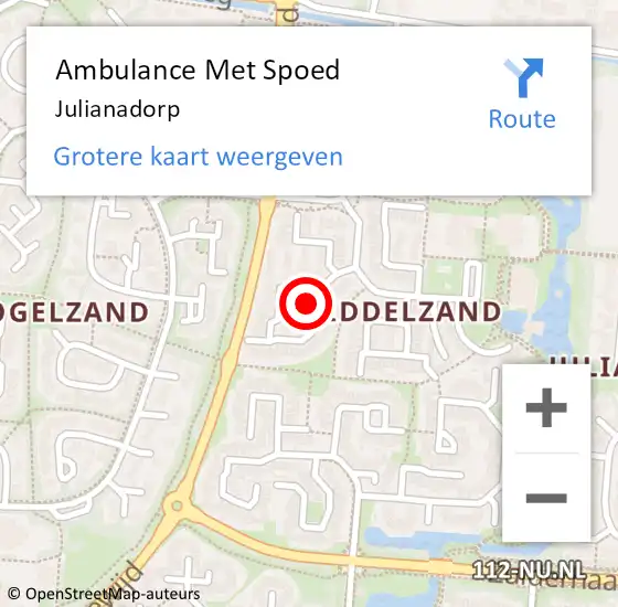 Locatie op kaart van de 112 melding: Ambulance Met Spoed Naar Julianadorp op 21 november 2023 16:14
