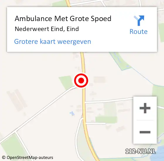 Locatie op kaart van de 112 melding: Ambulance Met Grote Spoed Naar Nederweert Eind, Eind op 21 november 2023 16:56