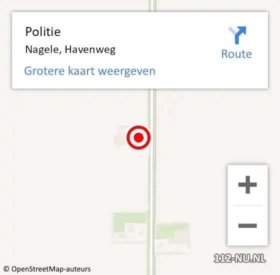 Locatie op kaart van de 112 melding: Politie Nagele, Havenweg op 21 november 2023 17:21