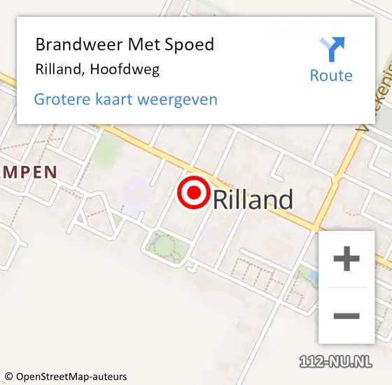 Locatie op kaart van de 112 melding: Brandweer Met Spoed Naar Rilland, Hoofdweg op 21 november 2023 18:34