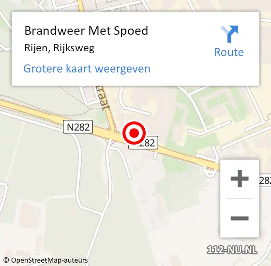 Locatie op kaart van de 112 melding: Brandweer Met Spoed Naar Rijen, Rijksweg op 21 november 2023 18:43