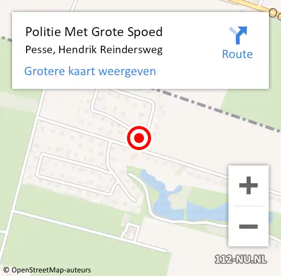 Locatie op kaart van de 112 melding: Politie Met Grote Spoed Naar Pesse, Hendrik Reindersweg op 21 november 2023 19:50