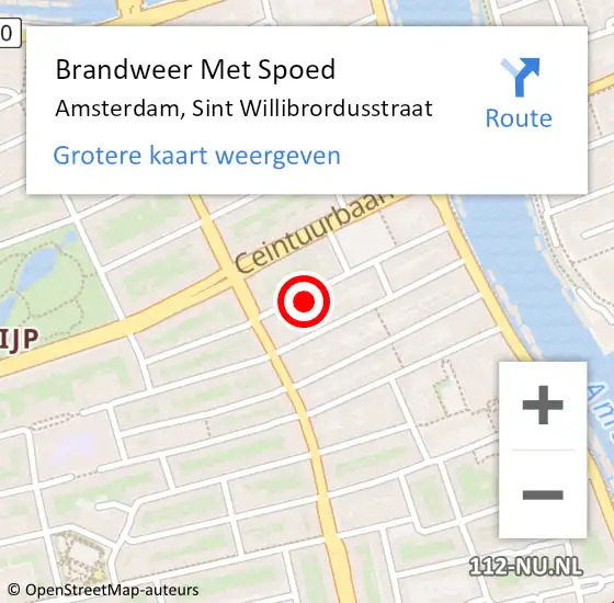 Locatie op kaart van de 112 melding: Brandweer Met Spoed Naar Amsterdam, Sint Willibrordusstraat op 21 november 2023 19:52