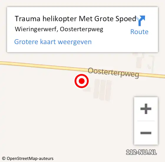 Locatie op kaart van de 112 melding: Trauma helikopter Met Grote Spoed Naar Wieringerwerf, Oosterterpweg op 21 november 2023 21:27