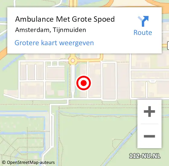 Locatie op kaart van de 112 melding: Ambulance Met Grote Spoed Naar Amsterdam, Tijnmuiden op 21 november 2023 22:51