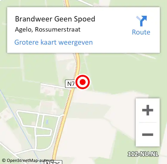 Locatie op kaart van de 112 melding: Brandweer Geen Spoed Naar Agelo, Rossumerstraat op 21 november 2023 23:24