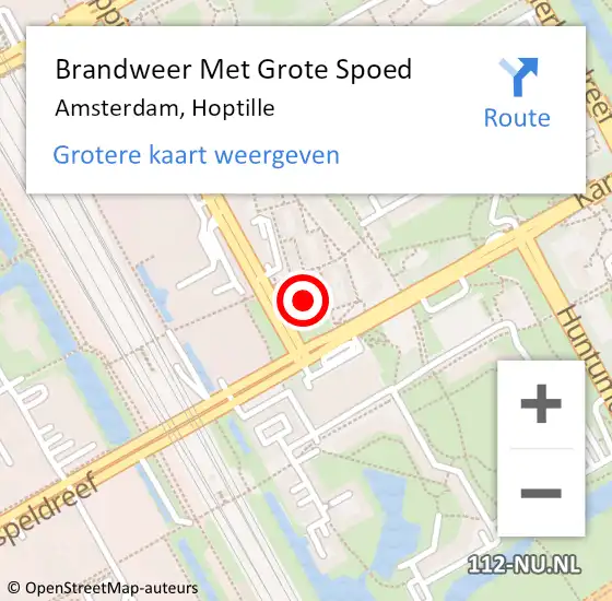 Locatie op kaart van de 112 melding: Brandweer Met Grote Spoed Naar Amsterdam, Hoptille op 22 november 2023 03:44