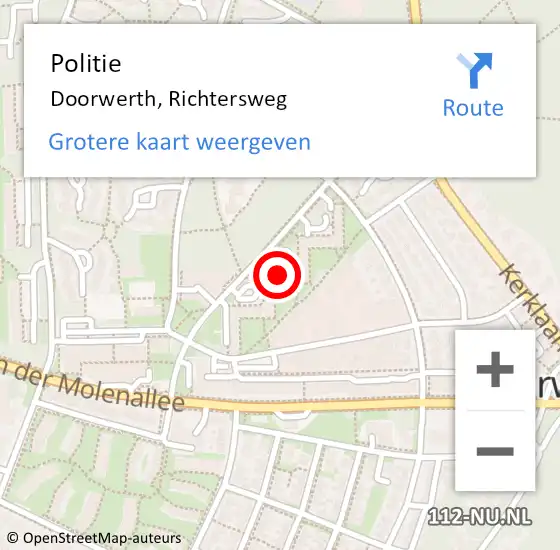 Locatie op kaart van de 112 melding: Politie Doorwerth, Richtersweg op 22 november 2023 10:05