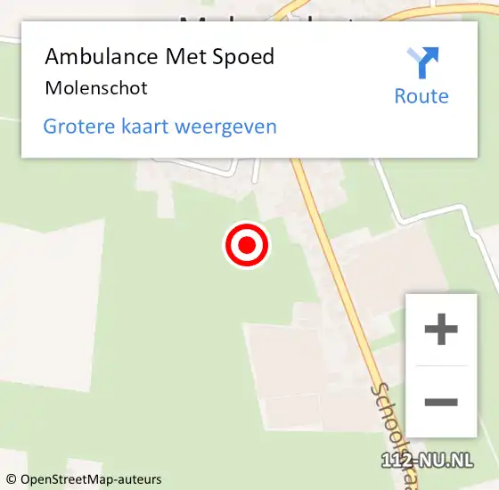 Locatie op kaart van de 112 melding: Ambulance Met Spoed Naar Molenschot op 22 november 2023 11:00