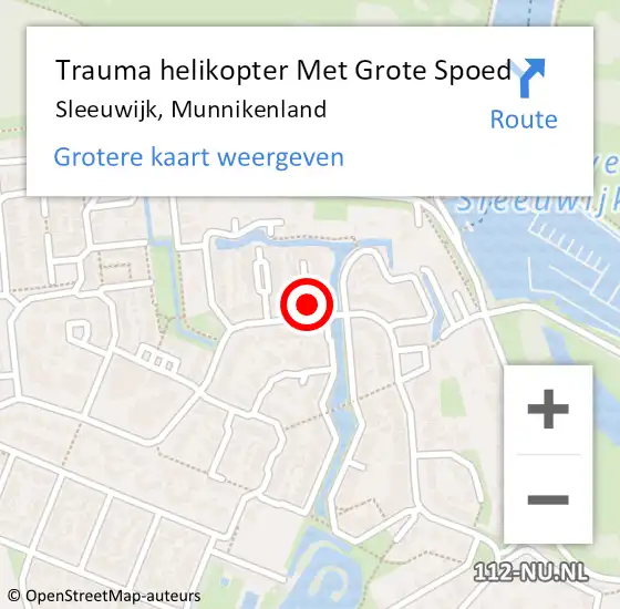 Locatie op kaart van de 112 melding: Trauma helikopter Met Grote Spoed Naar Sleeuwijk, Munnikenland op 22 november 2023 11:04