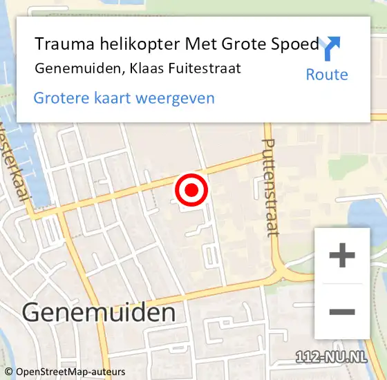 Locatie op kaart van de 112 melding: Trauma helikopter Met Grote Spoed Naar Genemuiden, Klaas Fuitestraat op 22 november 2023 12:10