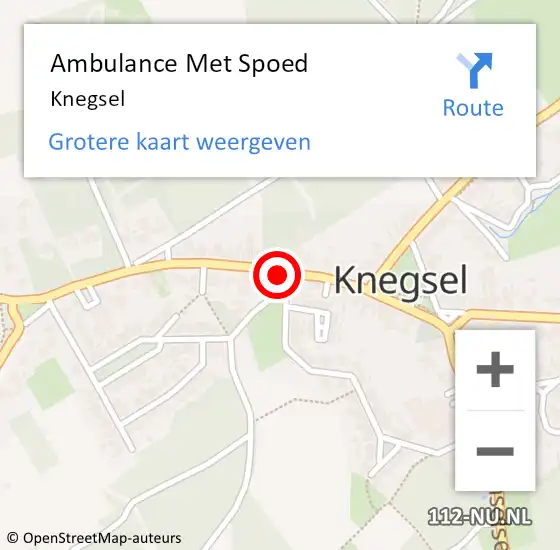 Locatie op kaart van de 112 melding: Ambulance Met Spoed Naar Knegsel op 22 november 2023 13:35