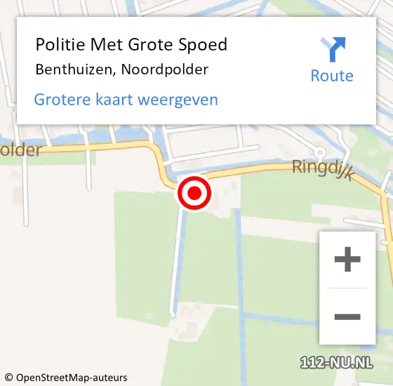 Locatie op kaart van de 112 melding: Politie Met Grote Spoed Naar Benthuizen, Noordpolder op 22 november 2023 14:03