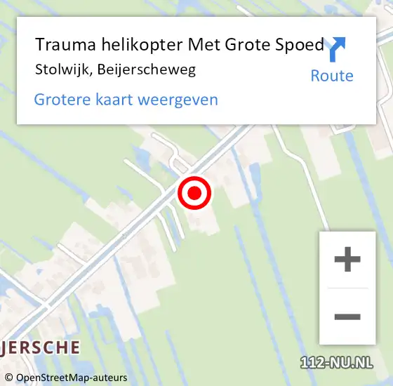 Locatie op kaart van de 112 melding: Trauma helikopter Met Grote Spoed Naar Stolwijk, Beijerscheweg op 22 november 2023 15:24