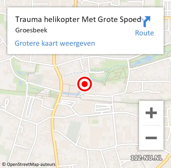 Locatie op kaart van de 112 melding: Trauma helikopter Met Grote Spoed Naar Groesbeek op 22 november 2023 16:37