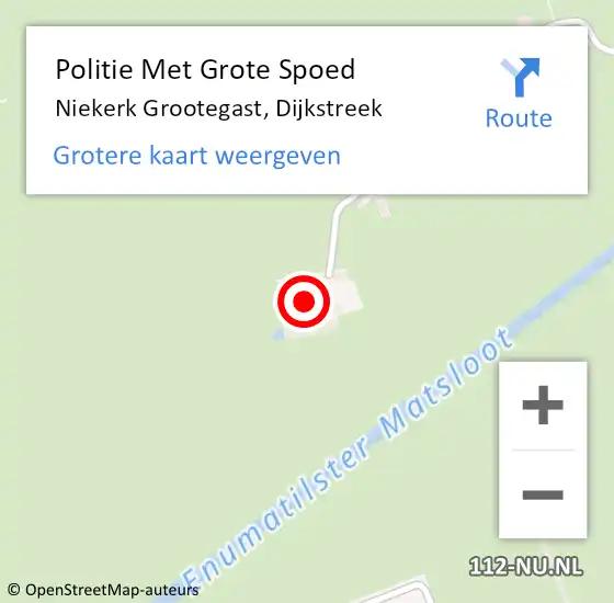 Locatie op kaart van de 112 melding: Politie Met Grote Spoed Naar Niekerk Grootegast, Dijkstreek op 22 november 2023 17:42