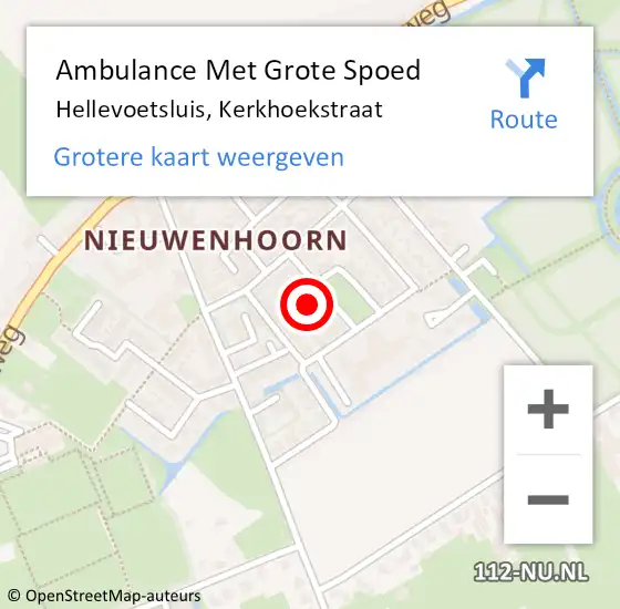 Locatie op kaart van de 112 melding: Ambulance Met Grote Spoed Naar Hellevoetsluis, Kerkhoekstraat op 22 november 2023 19:24