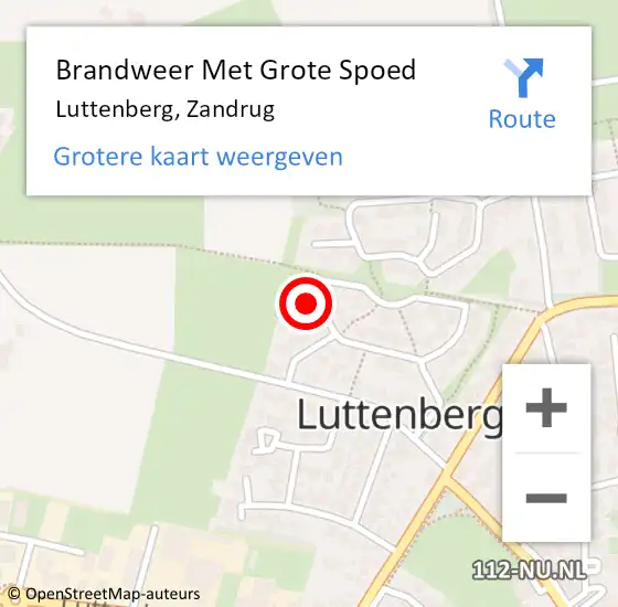 Locatie op kaart van de 112 melding: Brandweer Met Grote Spoed Naar Luttenberg, Zandrug op 22 november 2023 20:48