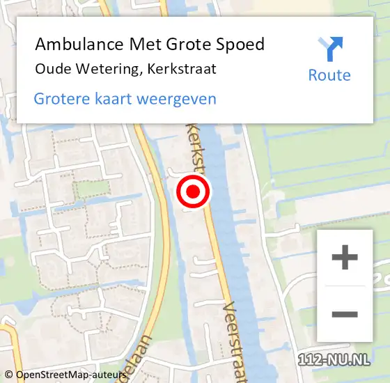 Locatie op kaart van de 112 melding: Ambulance Met Grote Spoed Naar Oude Wetering, Kerkstraat op 22 november 2023 23:12