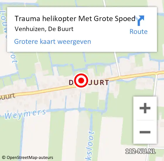 Locatie op kaart van de 112 melding: Trauma helikopter Met Grote Spoed Naar Venhuizen, De Buurt op 23 november 2023 06:15