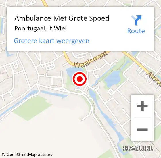 Locatie op kaart van de 112 melding: Ambulance Met Grote Spoed Naar Poortugaal, 't Wiel op 23 november 2023 10:51