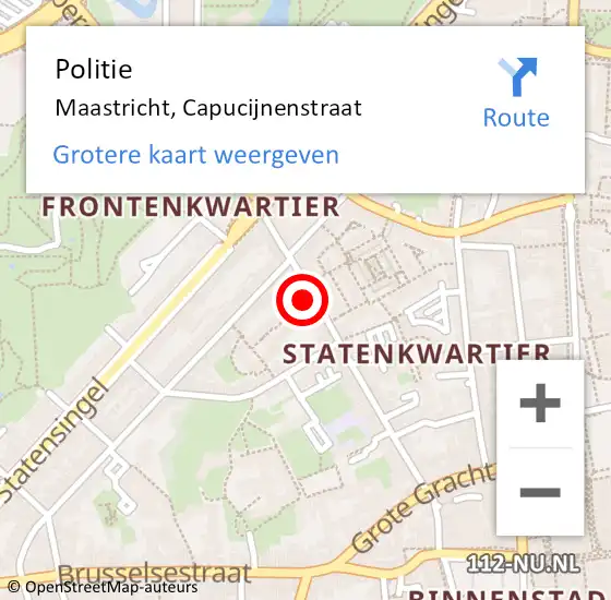 Locatie op kaart van de 112 melding: Politie Maastricht, Capucijnenstraat op 23 november 2023 14:36