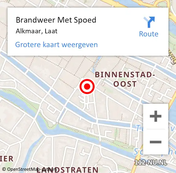 Locatie op kaart van de 112 melding: Brandweer Met Spoed Naar Alkmaar, Laat op 23 november 2023 17:44