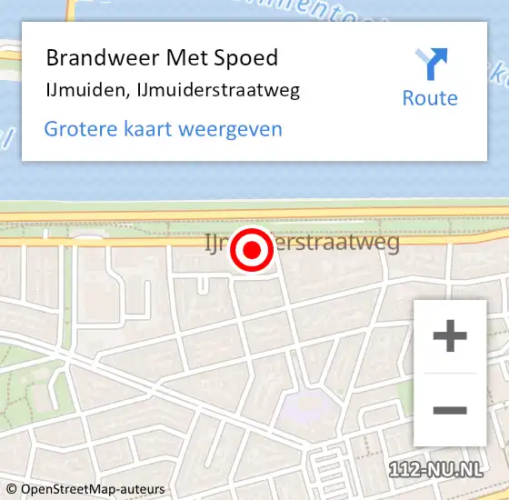 Locatie op kaart van de 112 melding: Brandweer Met Spoed Naar IJmuiden, IJmuiderstraatweg op 23 november 2023 18:24