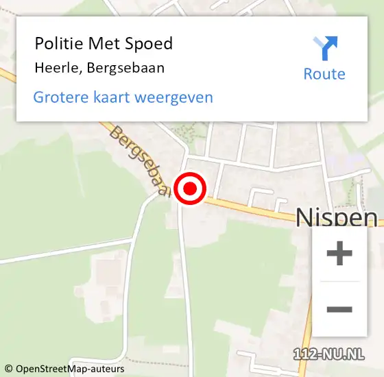 Locatie op kaart van de 112 melding: Politie Met Spoed Naar Heerle, Bergsebaan op 23 november 2023 18:28