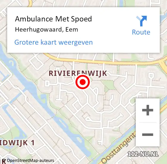 Locatie op kaart van de 112 melding: Ambulance Met Spoed Naar Heerhugowaard, Eem op 23 november 2023 18:34