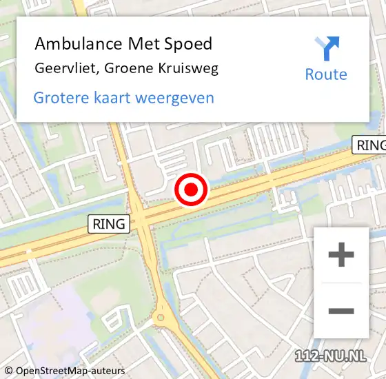 Locatie op kaart van de 112 melding: Ambulance Met Spoed Naar Geervliet, Groene Kruisweg op 23 november 2023 18:35