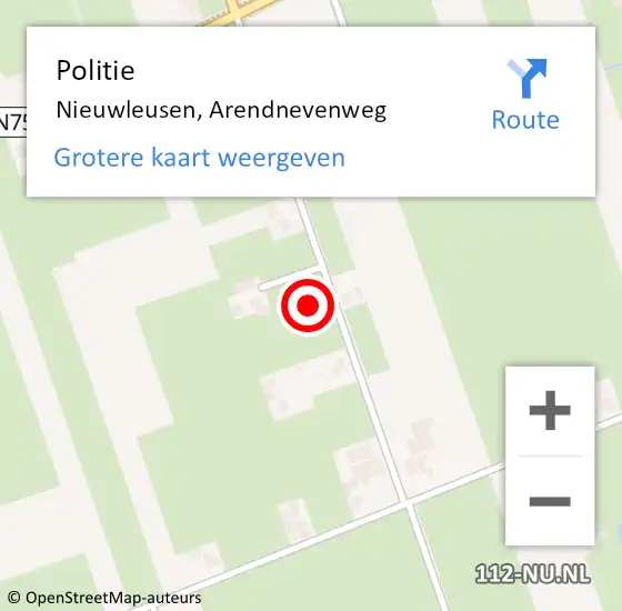 Locatie op kaart van de 112 melding: Politie Nieuwleusen, Arendnevenweg op 23 november 2023 19:03