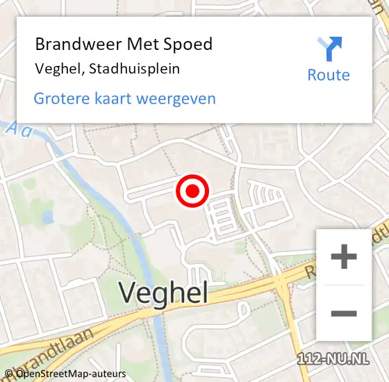 Locatie op kaart van de 112 melding: Brandweer Met Spoed Naar Veghel, Stadhuisplein op 23 november 2023 19:57