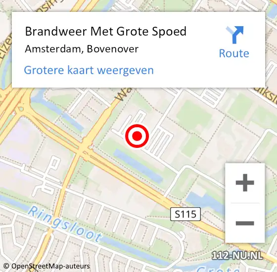 Locatie op kaart van de 112 melding: Brandweer Met Grote Spoed Naar Amsterdam, Bovenover op 23 november 2023 20:05