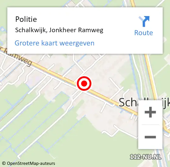 Locatie op kaart van de 112 melding: Politie Schalkwijk, Jonkheer Ramweg op 24 november 2023 05:01