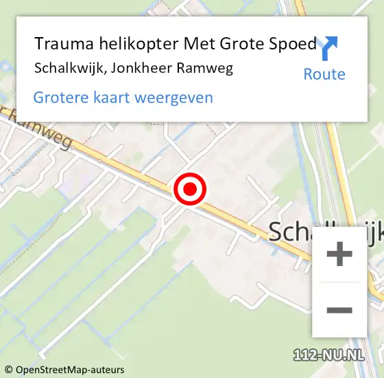 Locatie op kaart van de 112 melding: Trauma helikopter Met Grote Spoed Naar Schalkwijk, Jonkheer Ramweg op 24 november 2023 05:09