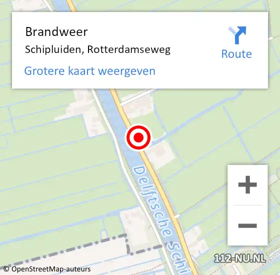 Locatie op kaart van de 112 melding: Brandweer Schipluiden, Rotterdamseweg op 24 november 2023 07:51