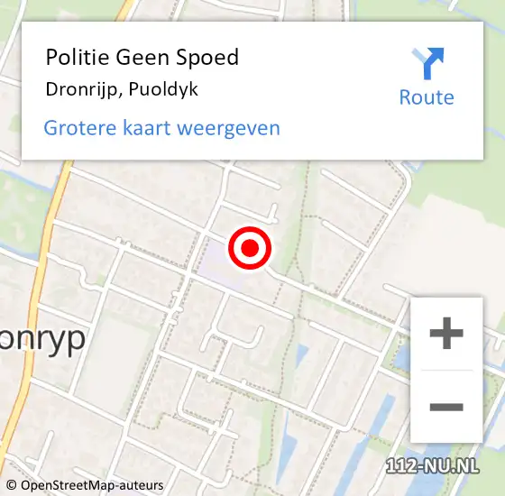 Locatie op kaart van de 112 melding: Politie Geen Spoed Naar Dronrijp, Puoldyk op 24 november 2023 07:55