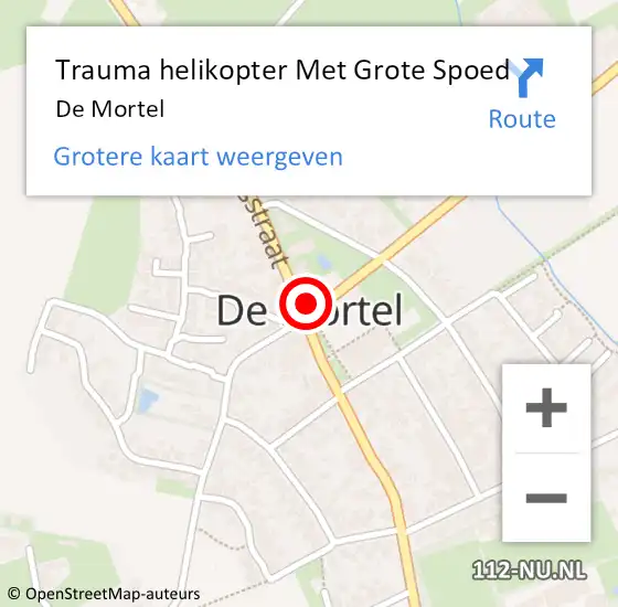 Locatie op kaart van de 112 melding: Trauma helikopter Met Grote Spoed Naar De Mortel op 24 november 2023 08:29