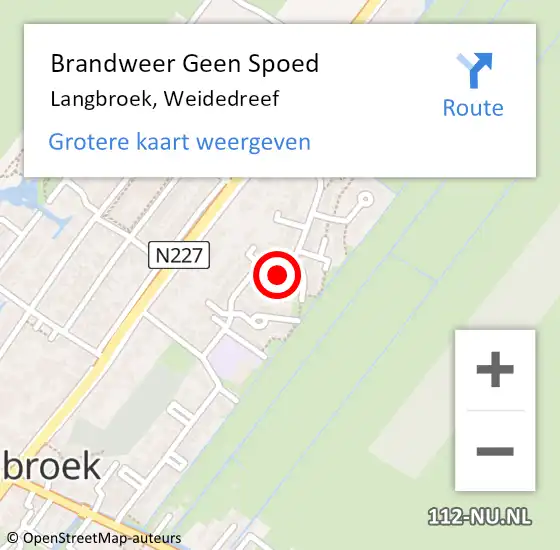 Locatie op kaart van de 112 melding: Brandweer Geen Spoed Naar Langbroek, Weidedreef op 24 november 2023 10:06