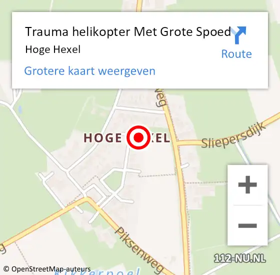 Locatie op kaart van de 112 melding: Trauma helikopter Met Grote Spoed Naar Hoge Hexel op 24 november 2023 12:07