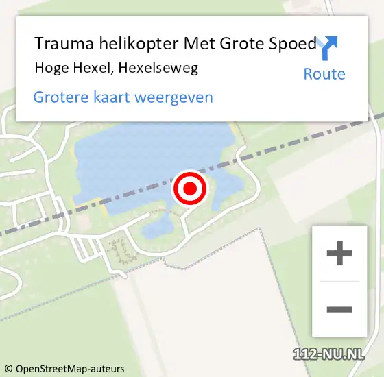 Locatie op kaart van de 112 melding: Trauma helikopter Met Grote Spoed Naar Hoge Hexel, Hexelseweg op 24 november 2023 12:07