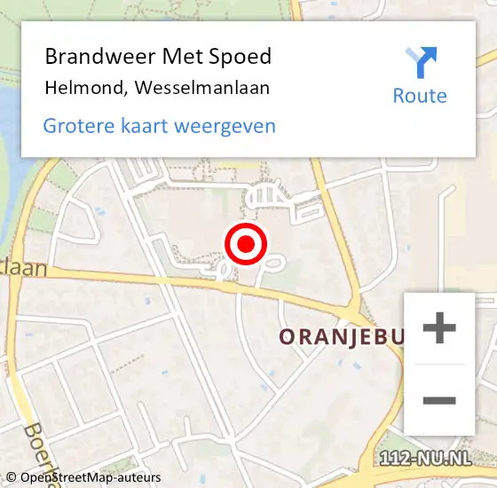 Locatie op kaart van de 112 melding: Brandweer Met Spoed Naar Helmond, Wesselmanlaan op 24 november 2023 12:23