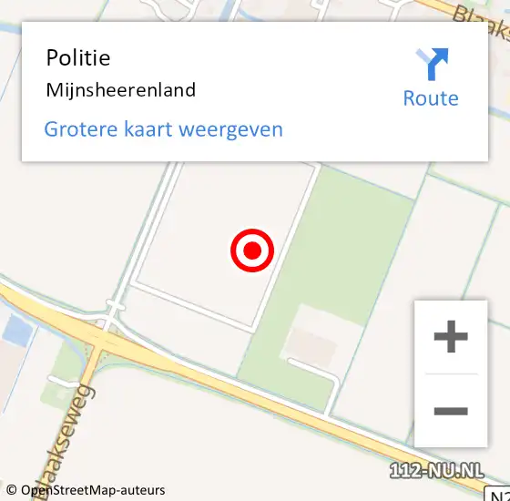 Locatie op kaart van de 112 melding: Politie Mijnsheerenland op 24 november 2023 13:11