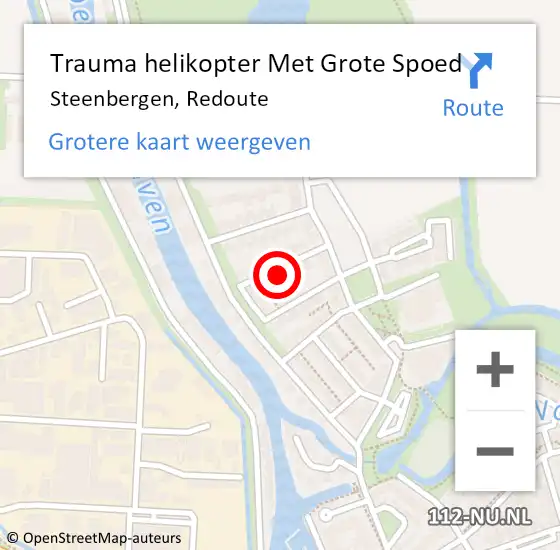 Locatie op kaart van de 112 melding: Trauma helikopter Met Grote Spoed Naar Steenbergen, Redoute op 24 november 2023 13:37
