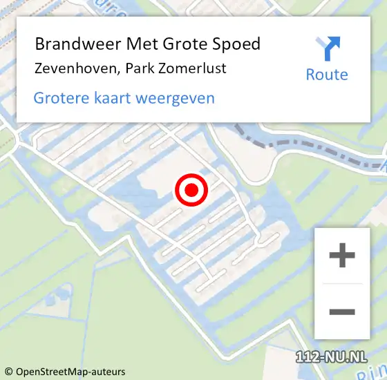 Locatie op kaart van de 112 melding: Brandweer Met Grote Spoed Naar Zevenhoven, Park Zomerlust op 24 november 2023 15:03