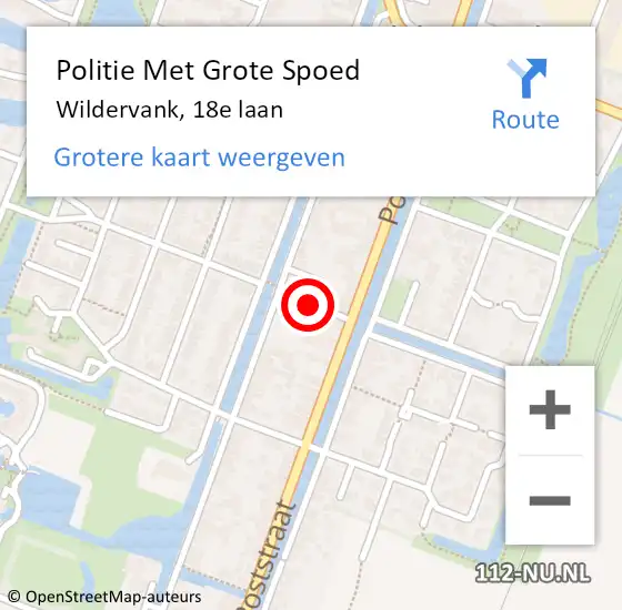 Locatie op kaart van de 112 melding: Politie Met Grote Spoed Naar Wildervank, 18e laan op 24 november 2023 16:04